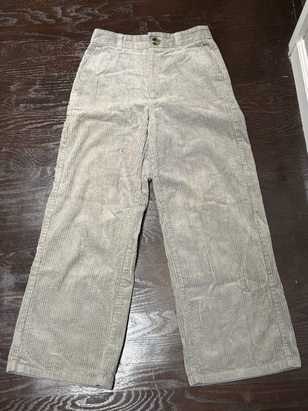 Grey Corduroy Wide-Leg Pants - M (thrifted in Paris, no brand)